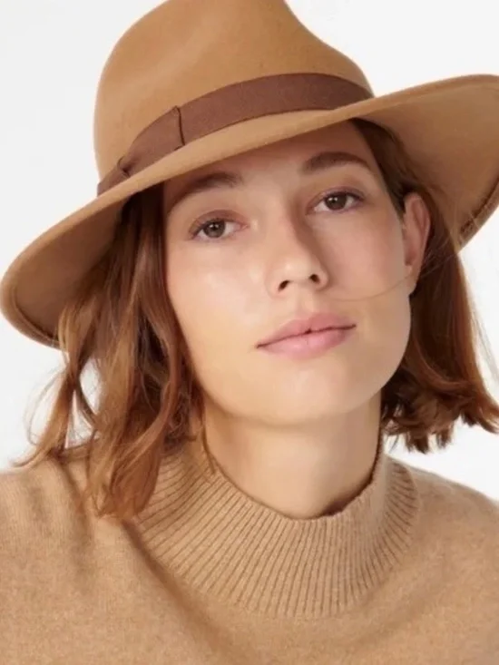 J.Crew Western Hat Ivory  Grosgrain Trim Wool Made in Italy - Picture 5 of 5